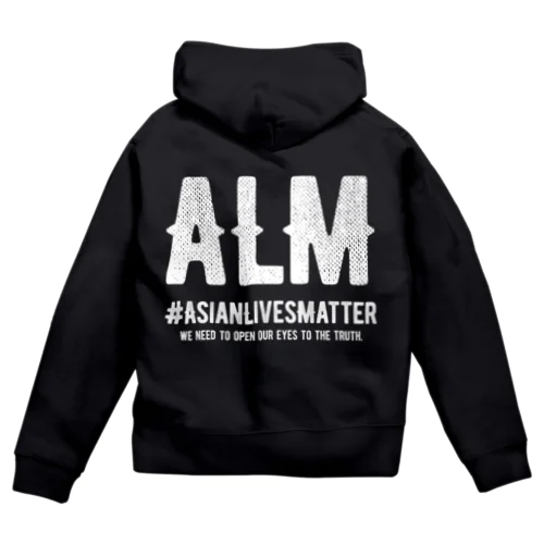 Asian Lives Matter。 白 Zip Hoodie