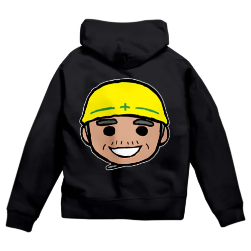 現場のとっちゃ(圧倒的バックプリント) Zip Hoodie