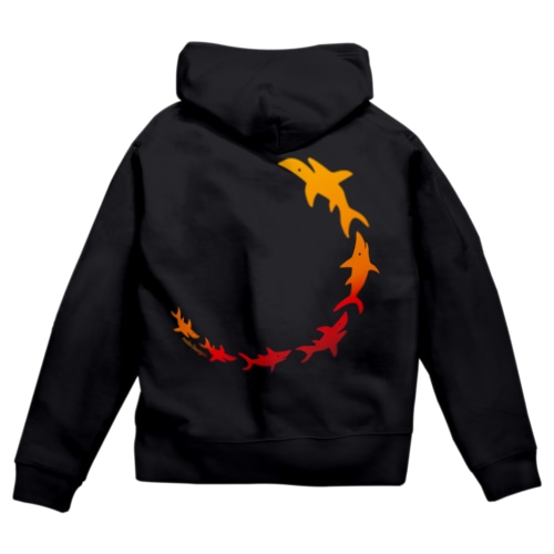 炎立つサメさん Zip Hoodie