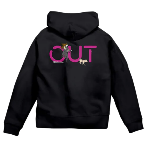 OUT x Wonderful day! Zip Hoodie