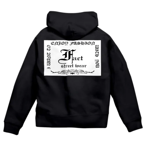 fact street wear バックプリントジップパーカー Zip Hoodie