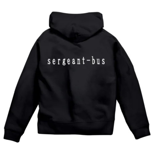 バス軍曹のパーカー（白文字） Zip Hoodie