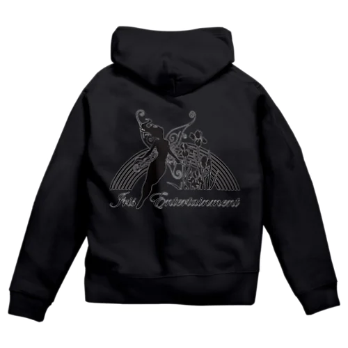 Iris Entertainmentジップパーカー(黒) Zip Hoodie