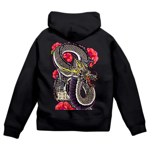 ROMI HIME　黒龍/牡丹 Zip Hoodie