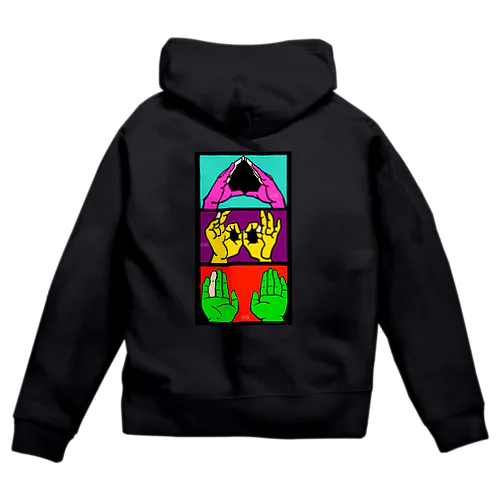 見る、聞く、言う Zip Hoodie