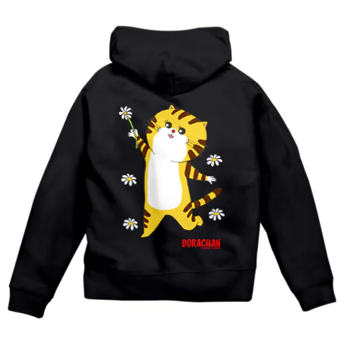 お花畑の どらちゃん（両面プリント） Zip Hoodie