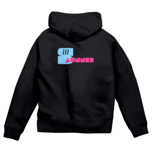 サウナー。saunner ブルーアンドピンクバージョン Zip Hoodie