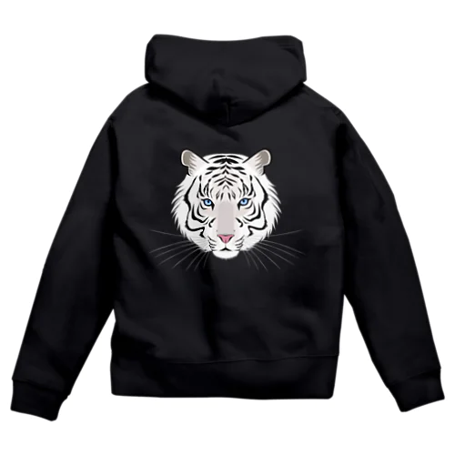 Big Tiger(white) Zip Hoodie