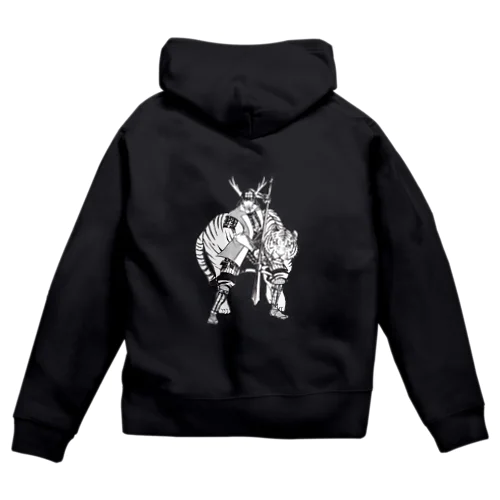 墨絵風武将絵 Zip Hoodie