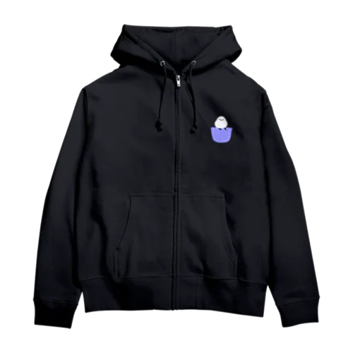 ポケットにシマエナガ Zip Hoodie