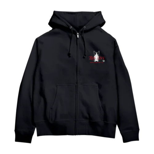 ボストンテリア　犬　ボステリグッズ Zip Hoodie