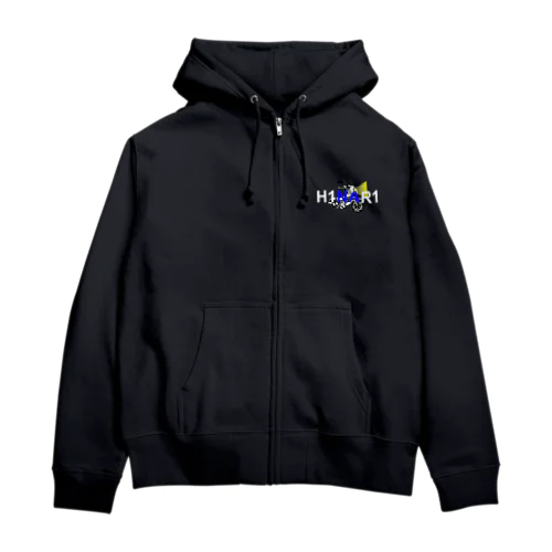 H1nar1 ブラック Zip Hoodie