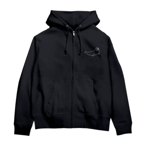 あざらしのひと（白） Zip Hoodie