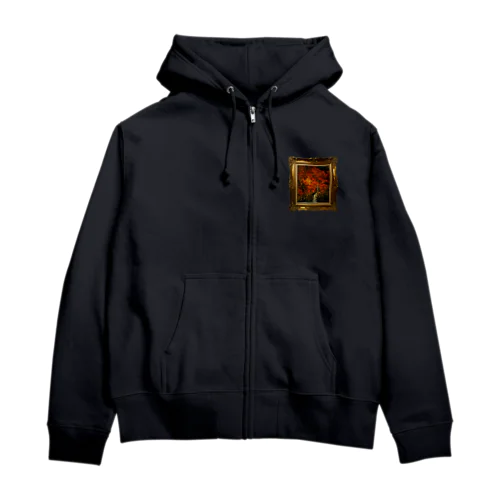 紅葉と滝 Zip Hoodie