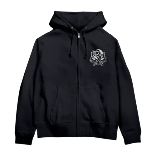 筆記魔法協会認定パーカー(白) Zip Hoodie