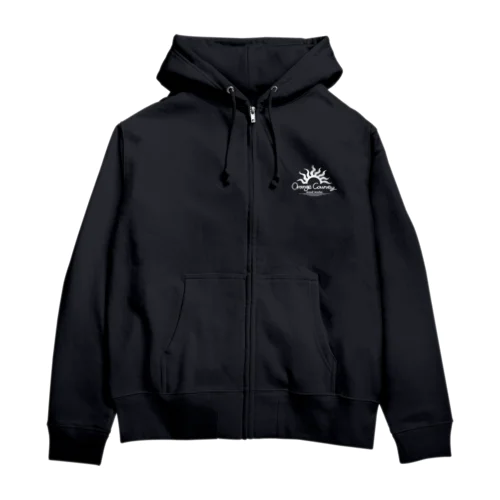 オレンジカウンティ 太陽 白ロゴ Zip Hoodie