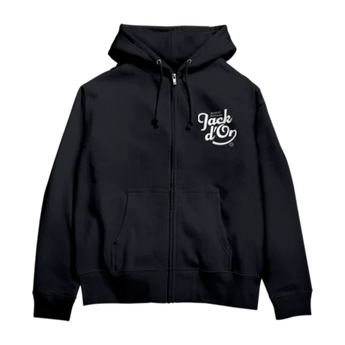 ジャックドール（タイポグラフィWHITE） Zip Hoodie