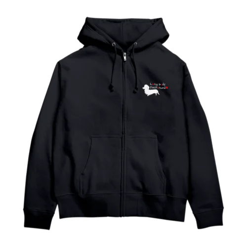 Long body Dachshund Zip Hoodie