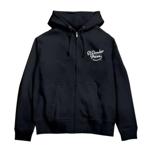 エルコンドルパサー（タイポグラフィWHITE） Zip Hoodie