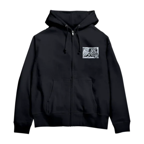 ゼンタングル・拡 Zip Hoodie