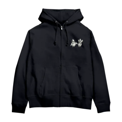 風神・雷神三つ耳うさぎ Zip Hoodie