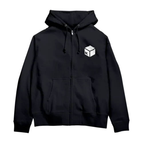 ケーユーエヌロゴ（モノホワイト） Zip Hoodie