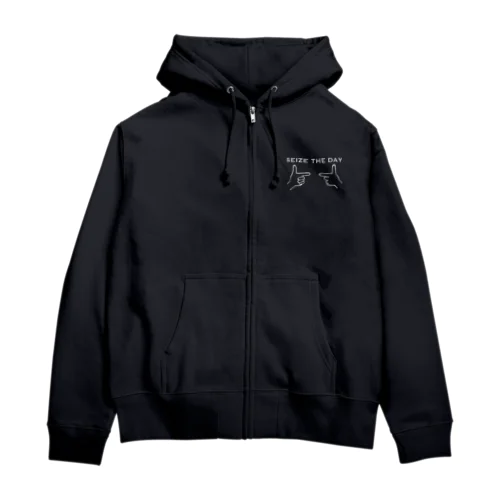 SEIZE THE DAY シンプルロゴ Zip Hoodie