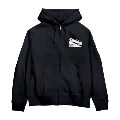 ノーハイラックスノーライフ キャノピー仕様 登坂デザイン ブラック Zip Hoodie