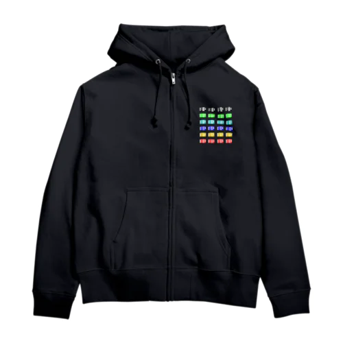 pixel accordion Zip Hoodie