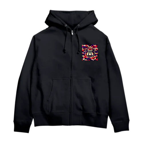 迷彩ブルドッグ Zip Hoodie