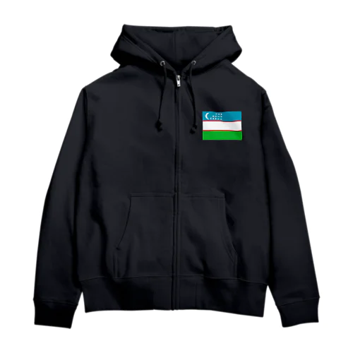 ウズベキスタンの国旗 Zip Hoodie