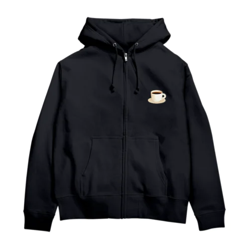 シンプル コーヒー Zip Hoodie