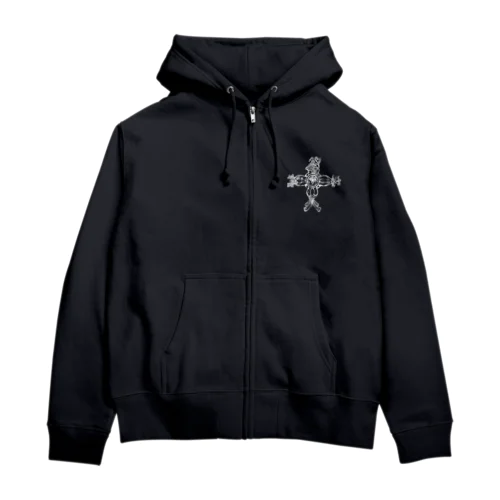 レコードスカル Zip Hoodie