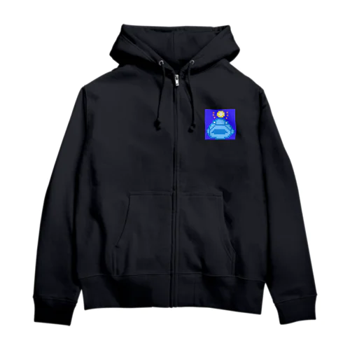 クエ＋あんこう（色付き）【ドット絵】 Zip Hoodie