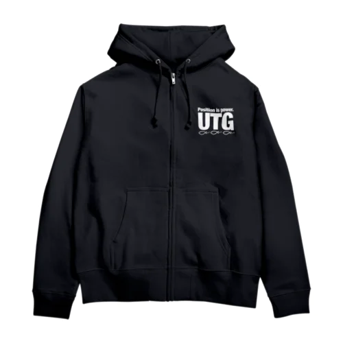 UTG 白文字 ジップパーカー