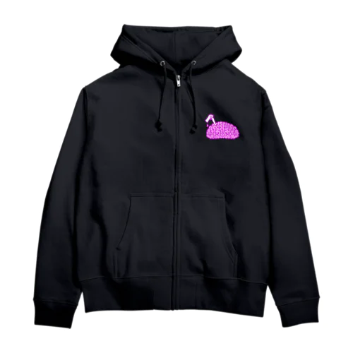 脳みそストロー Zip Hoodie