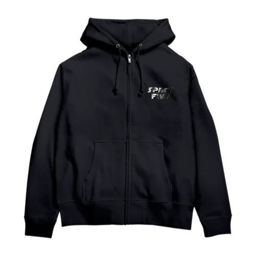 SPACY5 Star  Metallic Logo Zip Hoodie