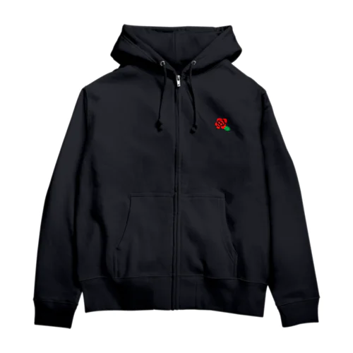 主張少なめの薔薇 Zip Hoodie