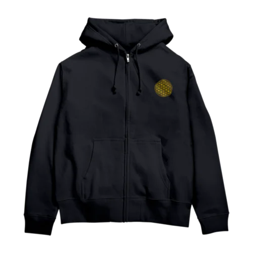 ゴールド Zip Hoodie