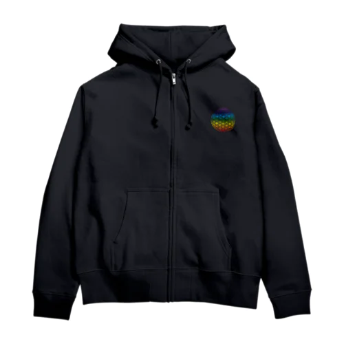 レインボー Zip Hoodie