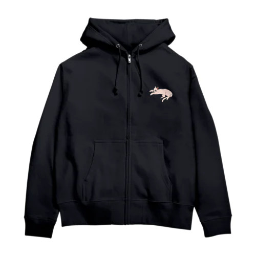 リラックス猫ちゃん　白 Zip Hoodie