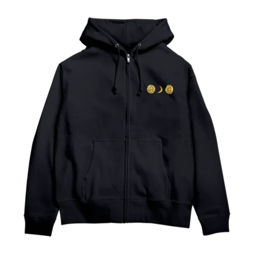 「髪で呑み込む孤月」 Zip Hoodie