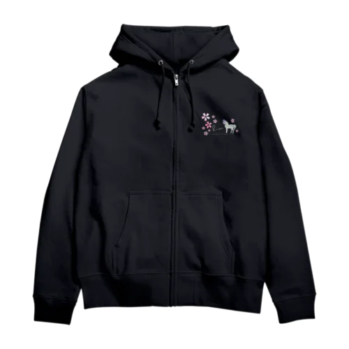 Spring Horse 桜帽子 Zip Hoodie