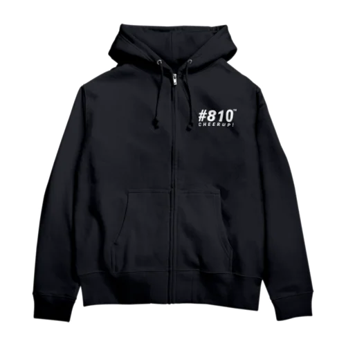 #810 ジップパーカー(ロゴ ホワイト) Zip Hoodie