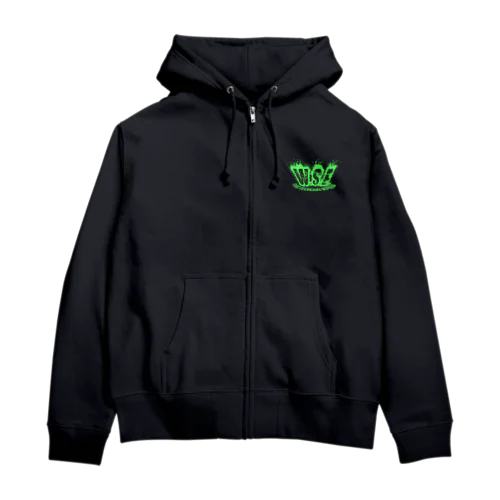 WSEオリジナルロゴ　緑プリント Zip Hoodie