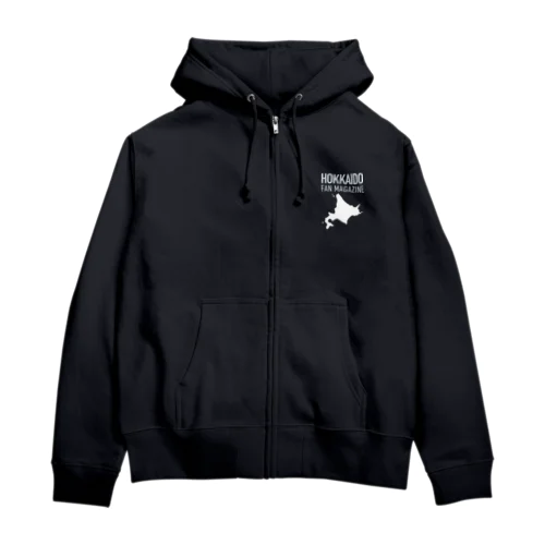 北海道ファンマガジン白ロゴ Zip Hoodie