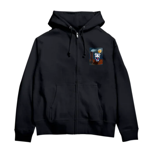 屋根上のネコ Zip Hoodie