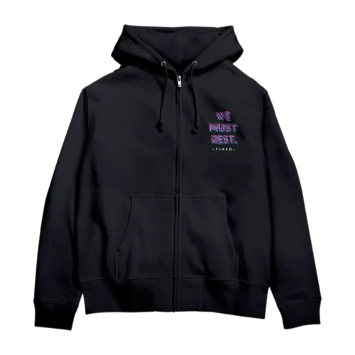 【オータム】”We must rest.”ネオン Zip Hoodie