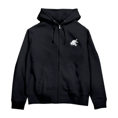 寝転んでいる猫（背景なし） Zip Hoodie