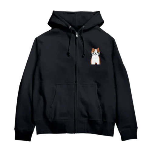 茶ハチワレちゃん Zip Hoodie